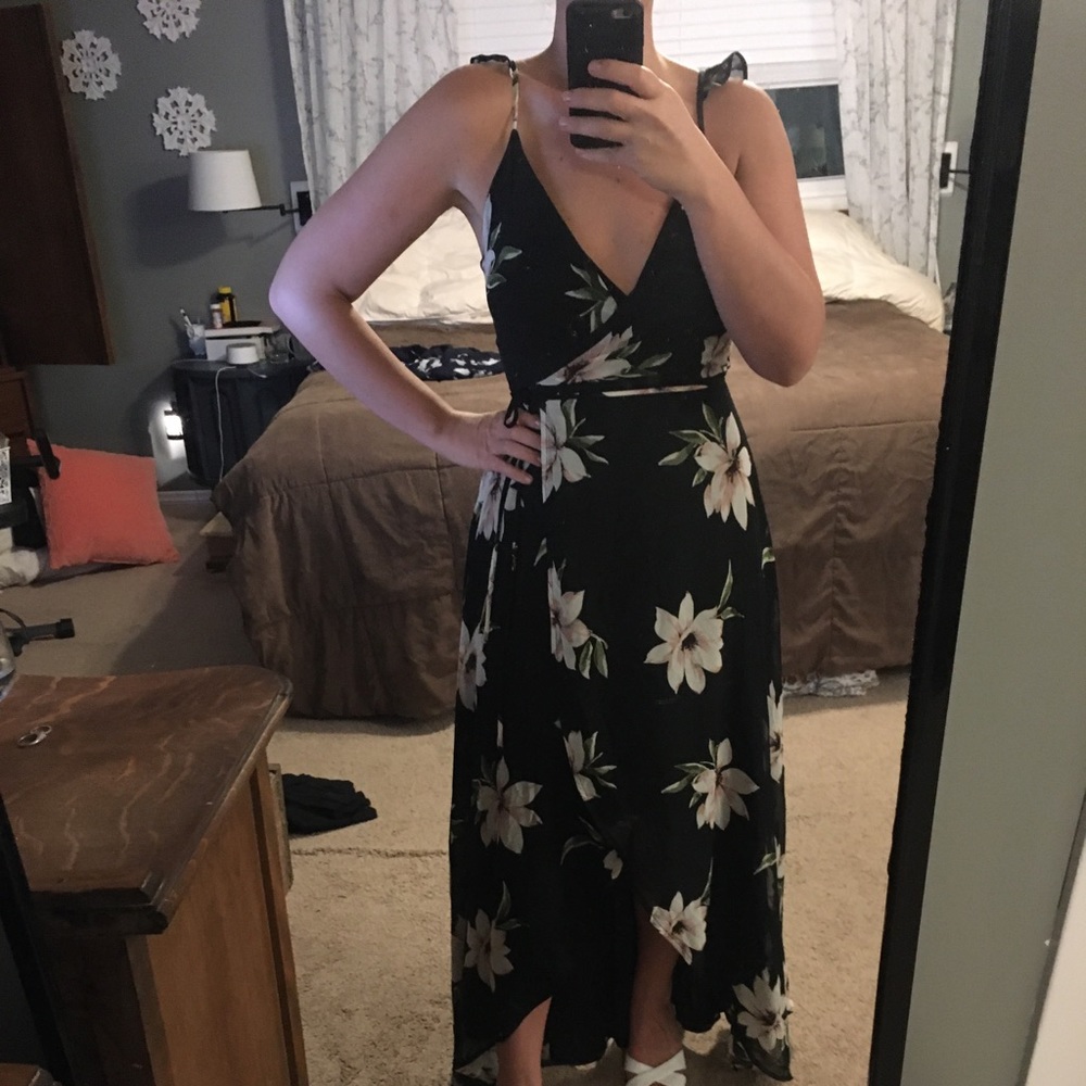 Black floral dress